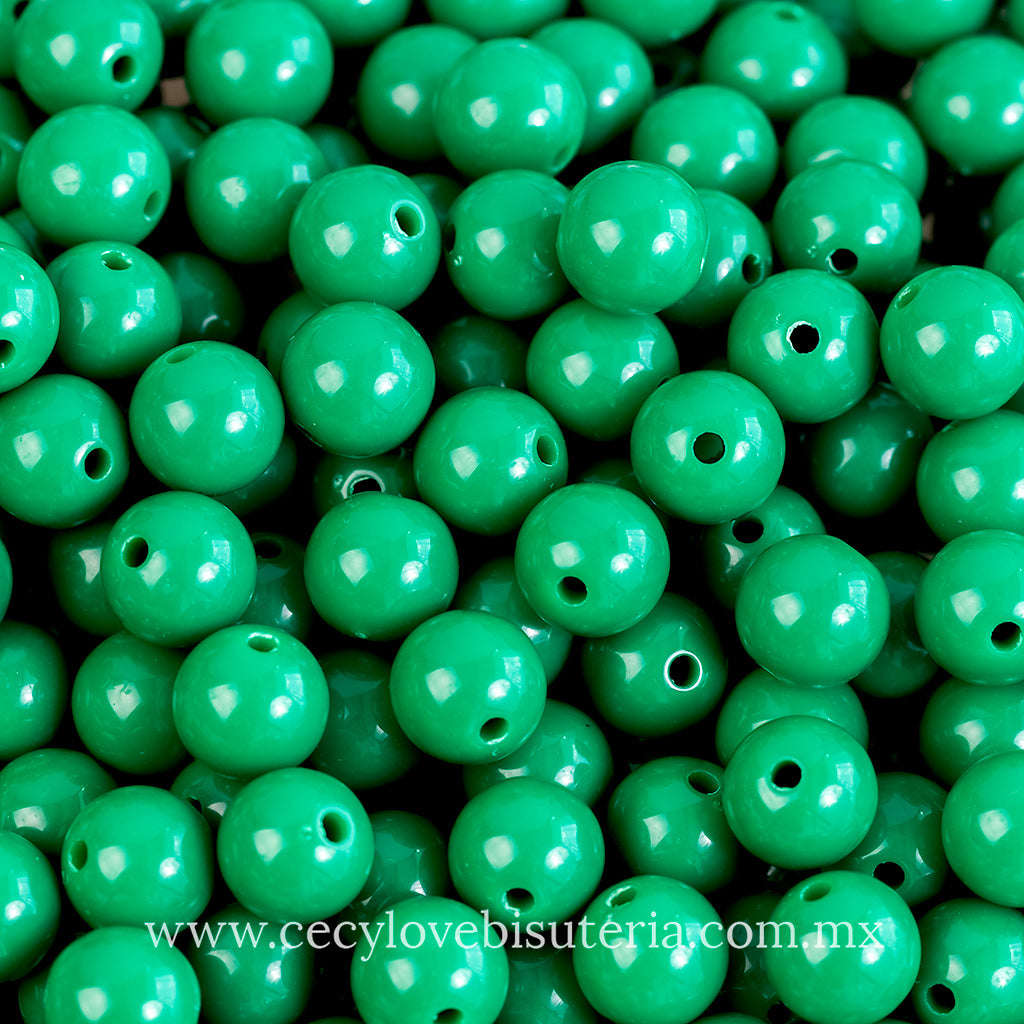 Cuentas de Acrílico Verde 10 mm