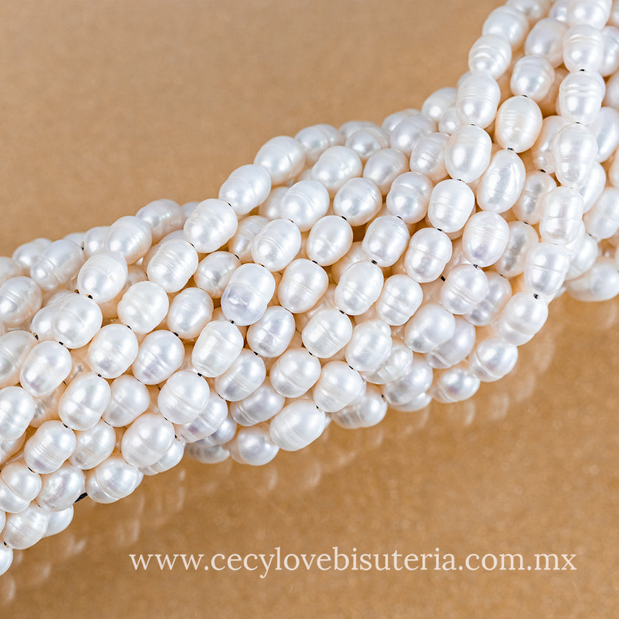Perla Cultivada Arroz 10 x 8 mm