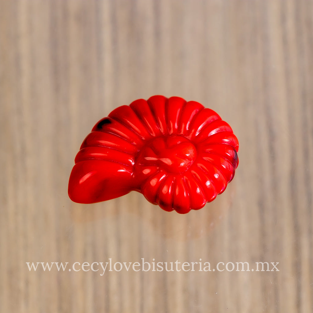 Caracol de Mar Acrílico Rojo