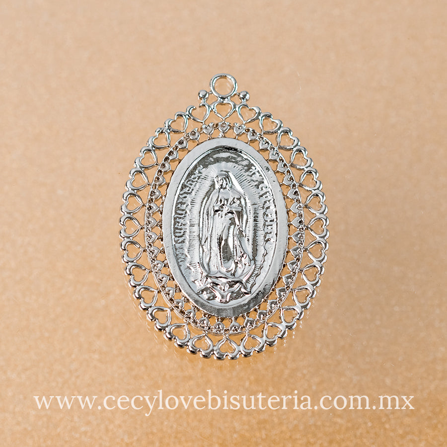 Medalla Virgen de Guadalupe Grande Plateada