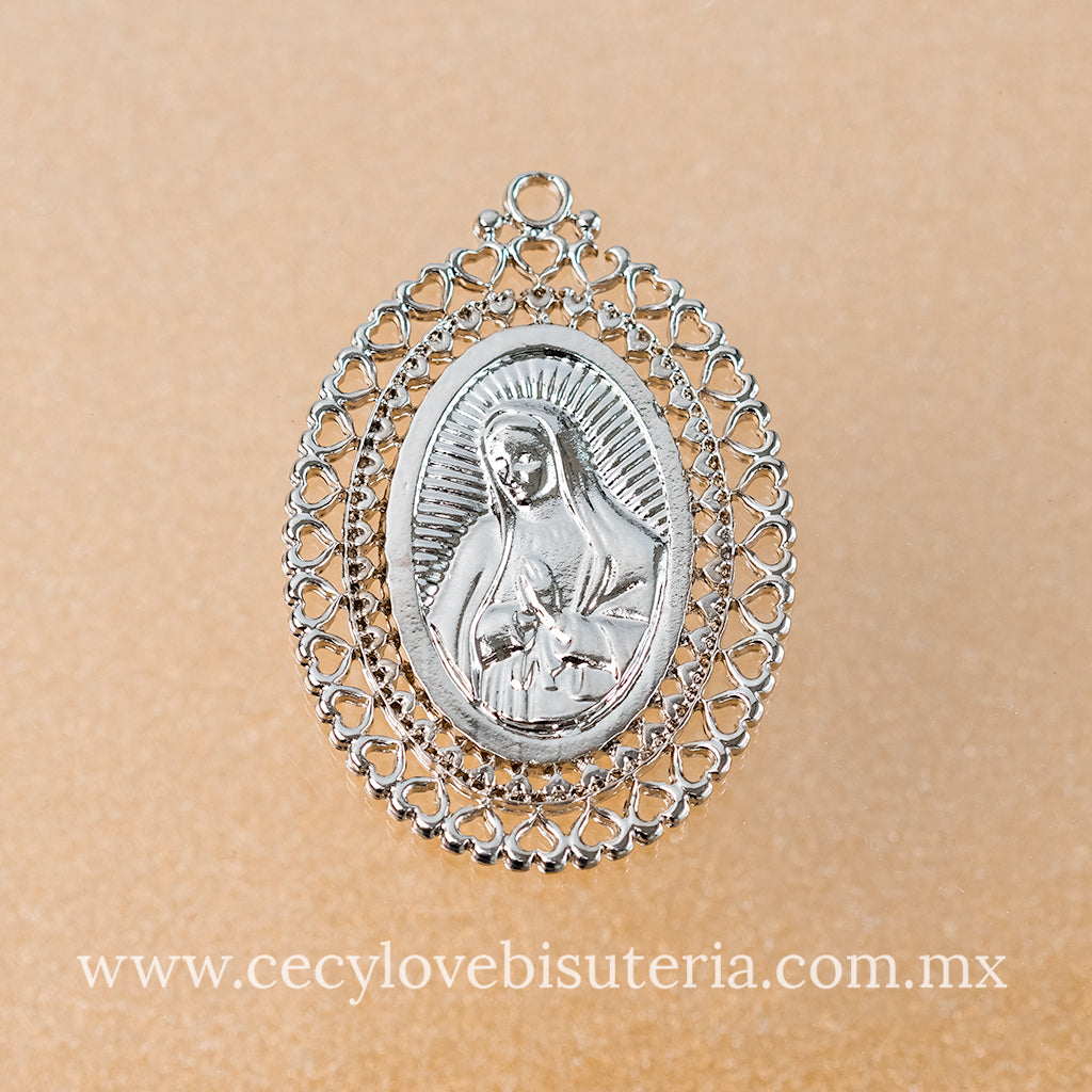 Medalla Virgen de Guadalupe Grande Plateada