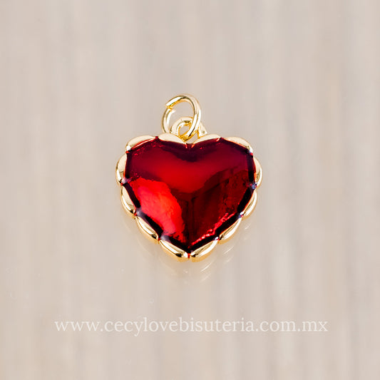 Dije Corazón Rojo Esmaltado