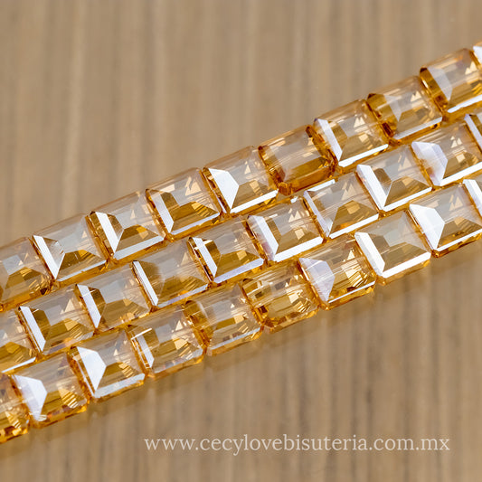 Cristal Cubo Facetado Golden