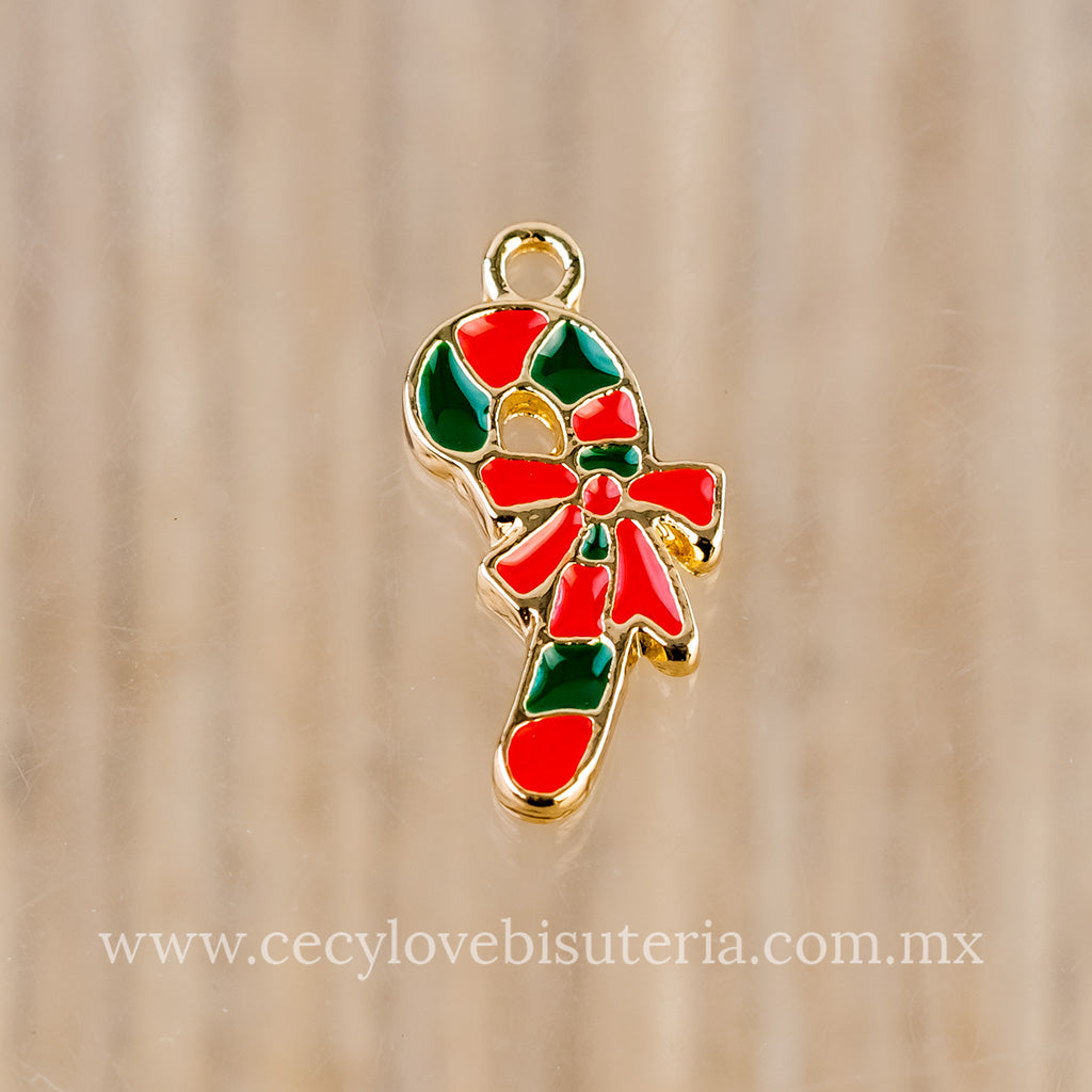 Dije Bastón de Caramelo Esmaltado