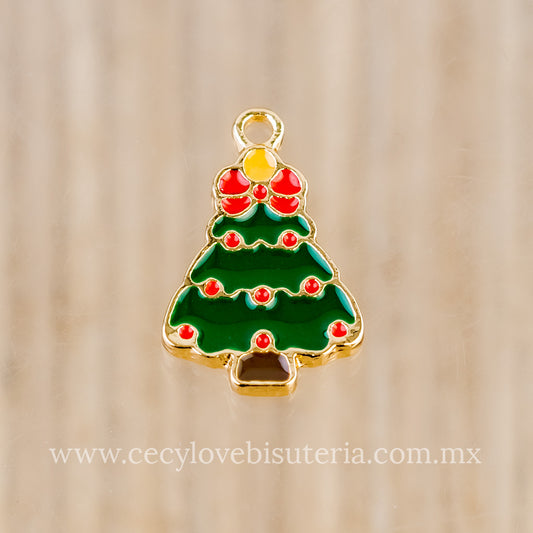 Dije Pino de Navidad Esferas Rojas