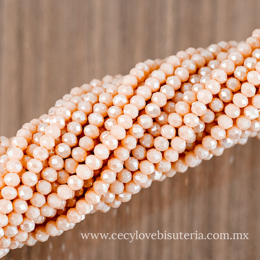 Cristal Rondel Nude 4 mm