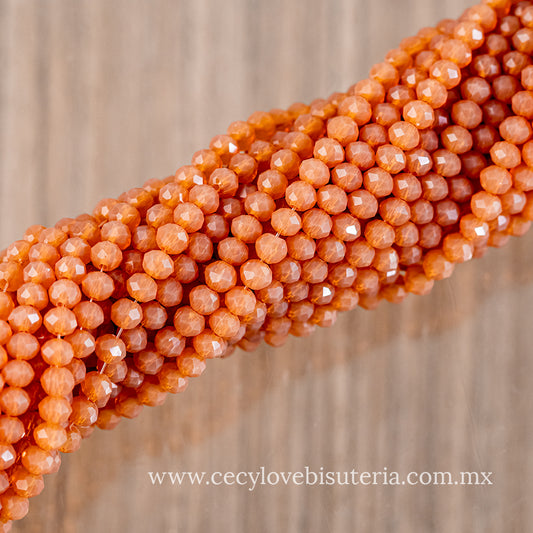 Cristal Rondel Pumpkin 4 mm