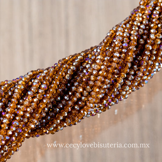 Cristal Rondel Miel 2 mm