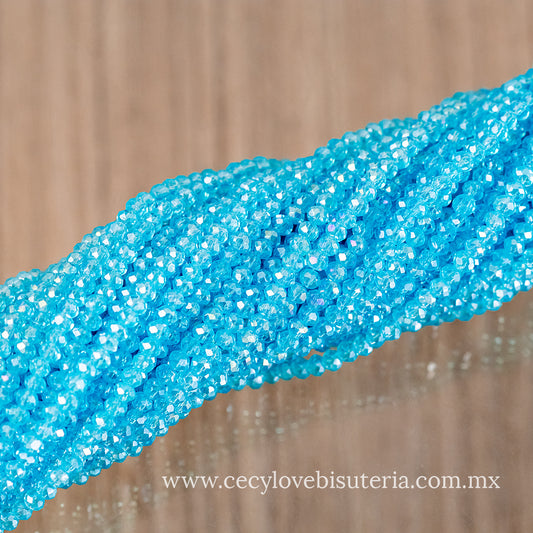 Cristal Rondel Celeste 2 mm