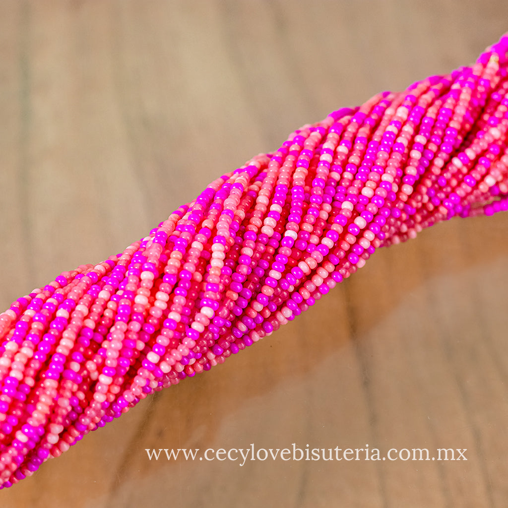 Chaquira Calibrada Colores Rosa 11/0
