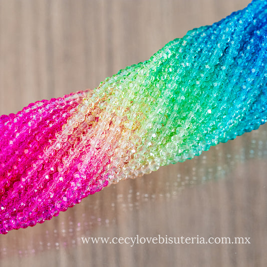 Cristal Rondel Arcoiris 2 mm
