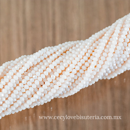 Cristal Rondel Beige 2 mm
