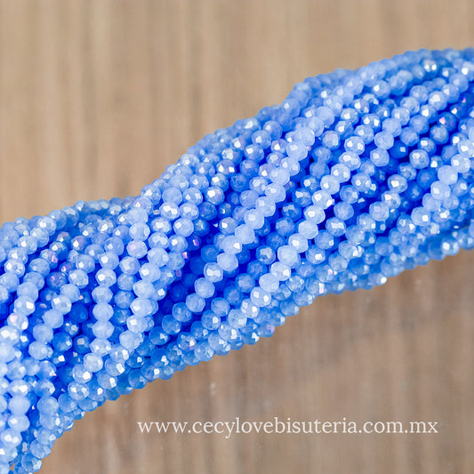 Cristal Rondel Azul Royal 2 mm