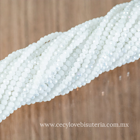 Cristal Rondel Blanco 2 mm