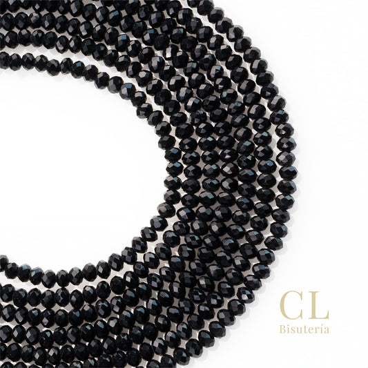 Cristal Rondel Negro 4 mm