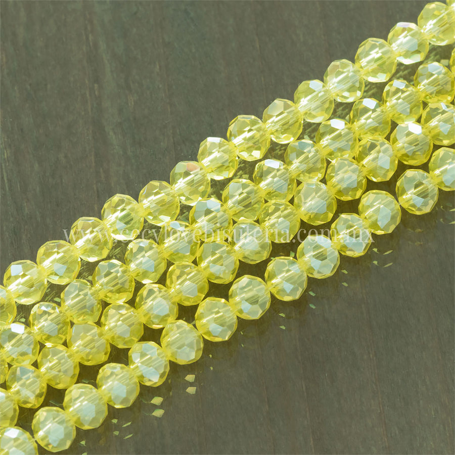 Cristal Rondel Amarillo Transparente 4 mm