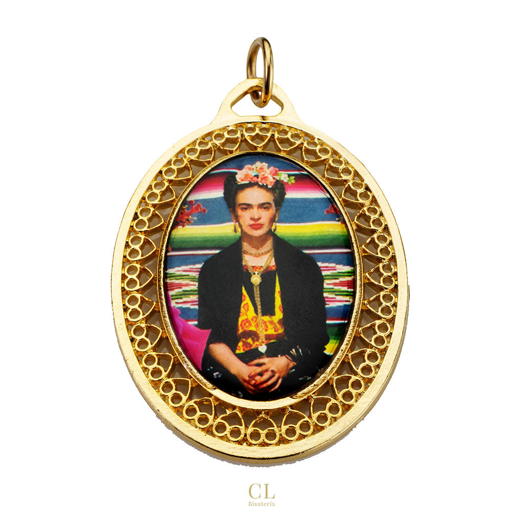 Medalla Filigrana Ovalada Frida Kahlo