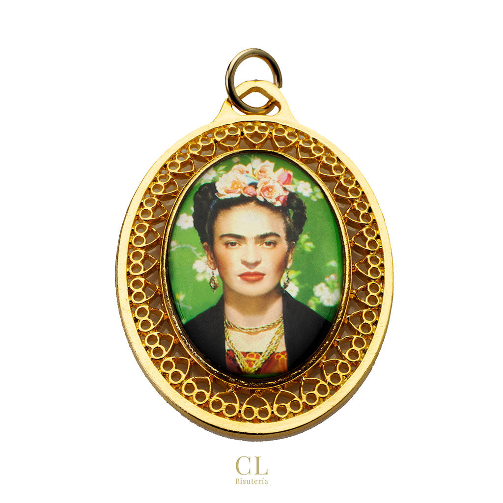 Medalla Filigrana Ovalada Frida Kahlo