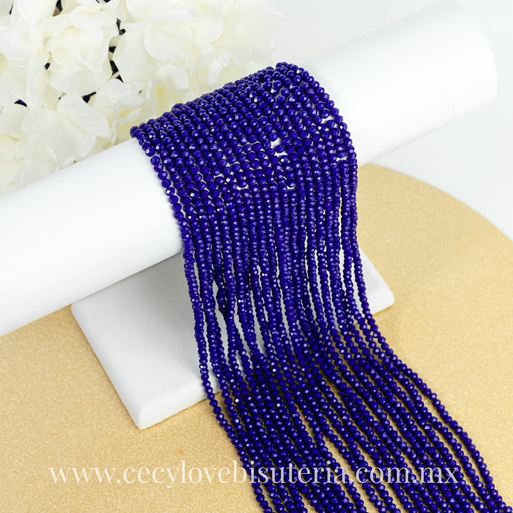 Cristal Rondel Azul Marino 4 mm