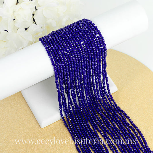 Cristal Rondel Azul Marino 4 mm