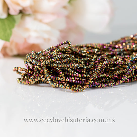 Cristal Rondel Multitono 2 mm