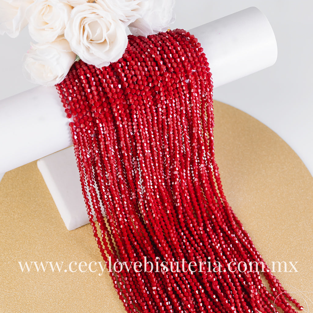 Cristal Rombo Rojo Mate 4 mm