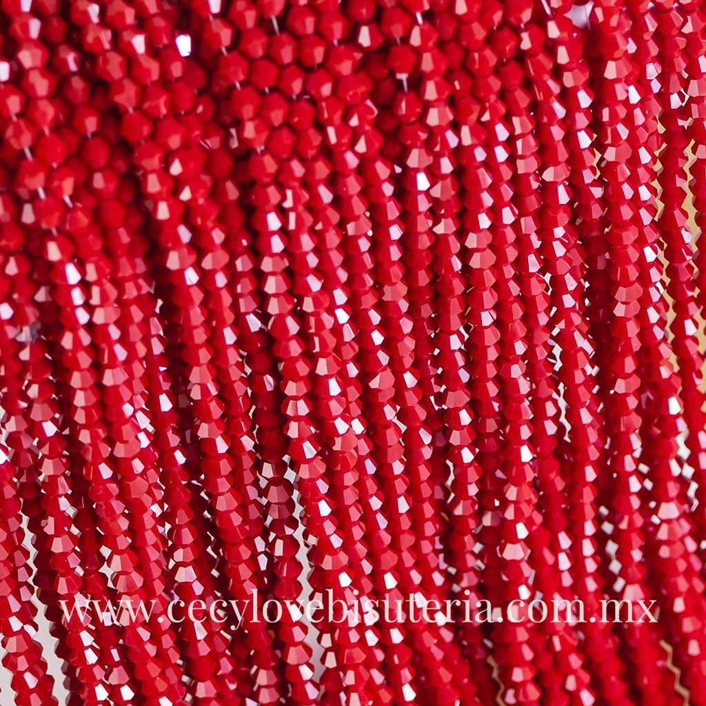 Cristal Rombo Rojo Mate 4 mm