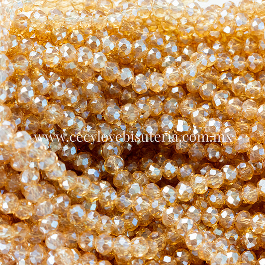 Cristal Rondel Golden 6 mm