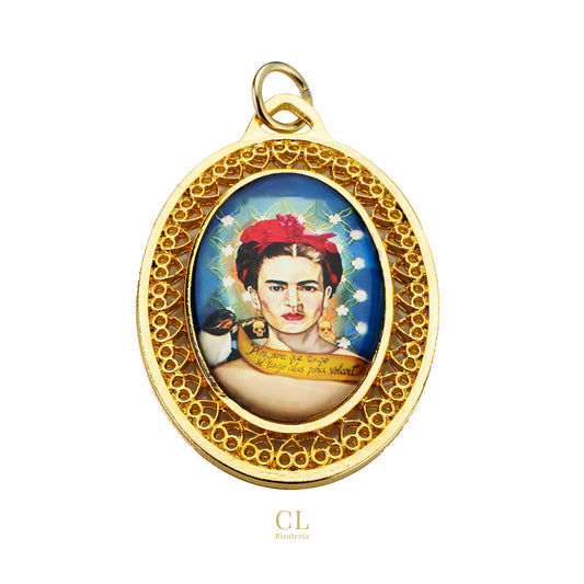 Medalla Filigrana Ovalada Frida Kahlo