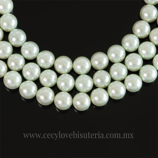 Madre Perla Blanca Menta 8 mm